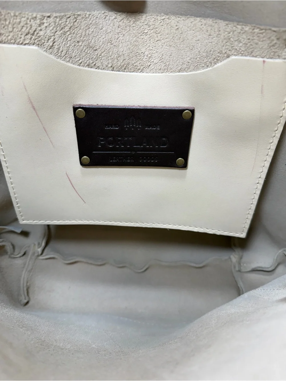 portland leather goods spacious cream